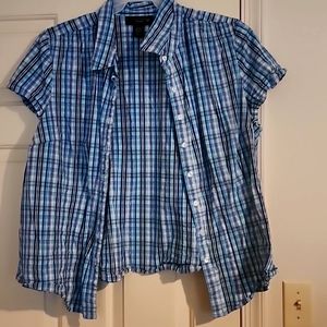 Lane Bryant Blue Plaid Blouse